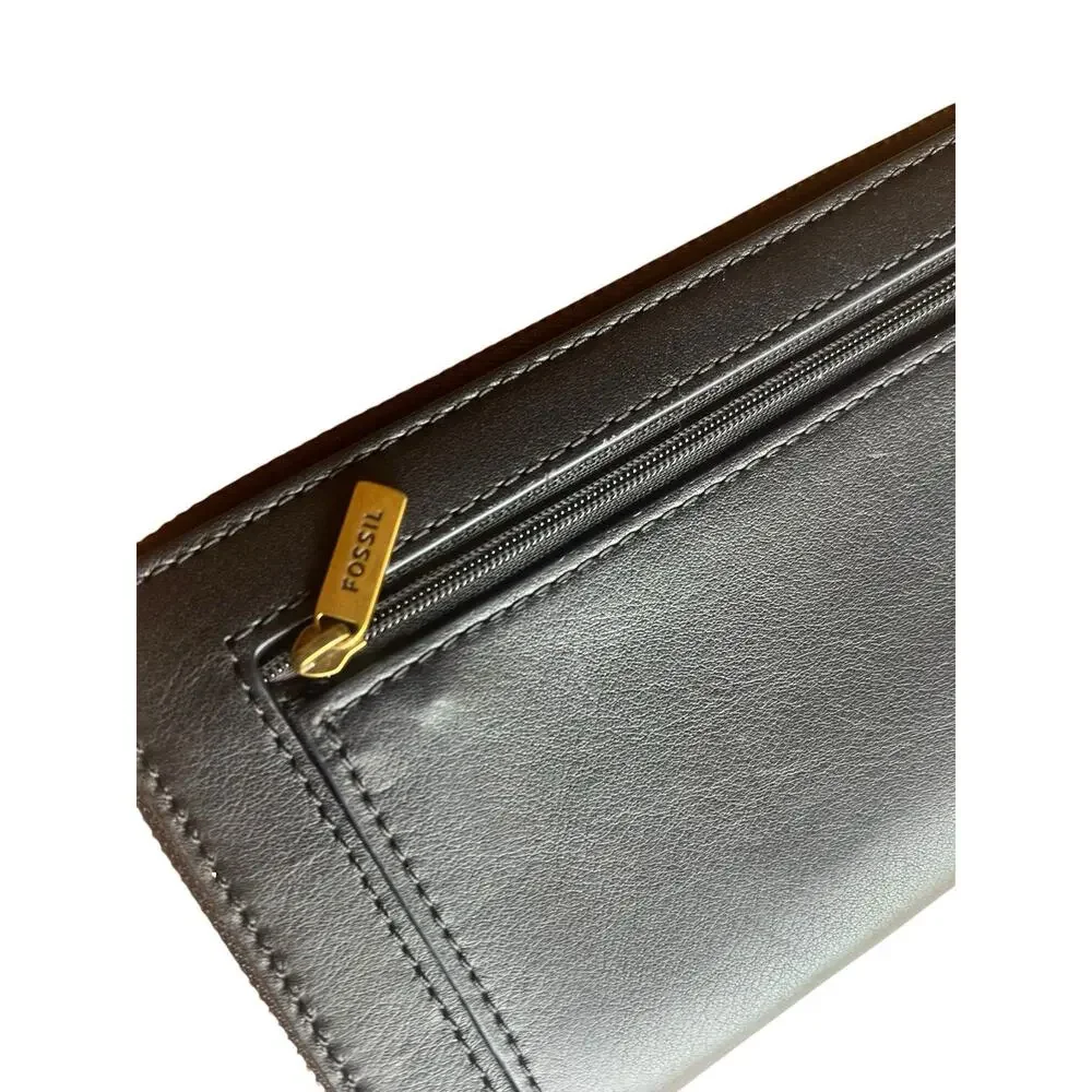 Fossil Multi-Color Patch Work Multi Zip Leather Wallet Clutch Wallet Vintage - Picture 3 of 8
